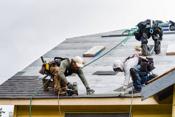 Professional Gutter Installation technician working in Frenchville, PA
